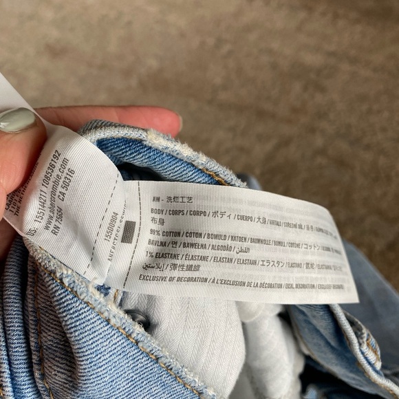 Abercrombie & Fitch The Ankle Straight Ultra High Rise Curve Love Distressed: 28 - Picture 8 of 9